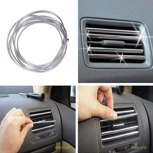 New 1/2M Car Interior Moulding Strips Decoration Line Door Dashboard Air Vent Steering-wheel Flexible Auto Accessories #281062