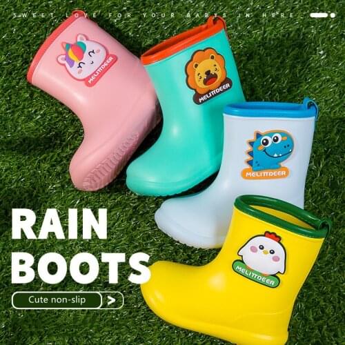 Summer New Childrens Rain Boots EVA Odorless Cartoon Cute Non-Slip Baby Rain Boots
