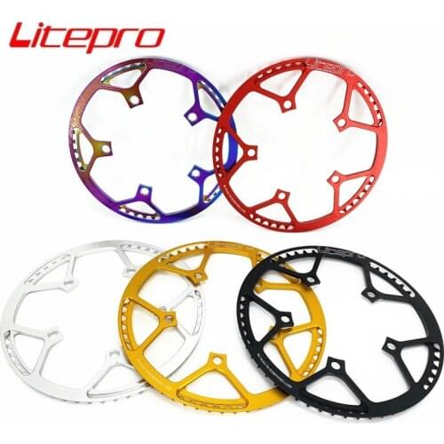 Litepro 130mm BCD 45T 47T 53T 56T 58T Single Speed Folding Bike Chainwheel With Chainring Covering Aluminum Alloy Chain Wheel