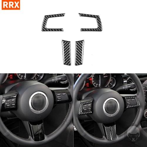 For Mazda MX-5 Miata MX5 NC 2009 2010 2011 2012 2013 2014 2015 Carbon Fiber Stickers Steering Wheel Button Chin Trim Interiors