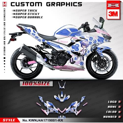 KUNGFU GRAPHICS Motorcycle Decal Custom Stickers Wrap Kit for Ninja 400 ABS 250 2017 2018 2019 2020 2021 KWNJ4A1719001-KO