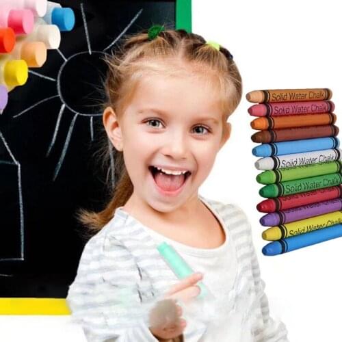 R9UA 4/6/12 Colors Non Toxic Water Soluble Chalk Drawing Painting Soild Chalks for Teacher Children Kids Stationery