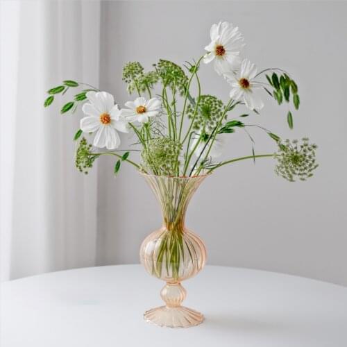 Nordic Vase Flower Arrangement Vintage Transparent Glass Vases Ornament Home decoration Desktop Flower Holder