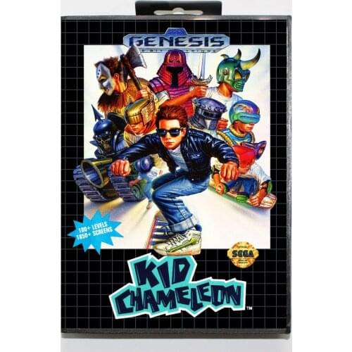 New 16 bit MD game card - kid chameleon with Retail box For Sega genesis system