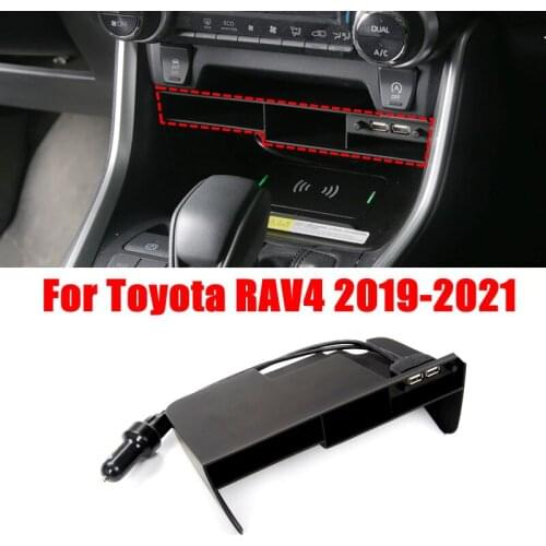 Center Console Organizer for Toyota RAV4 2019 2020 2021 Center Console Storage Box Organizer Tray USB Port Interior Accessories
