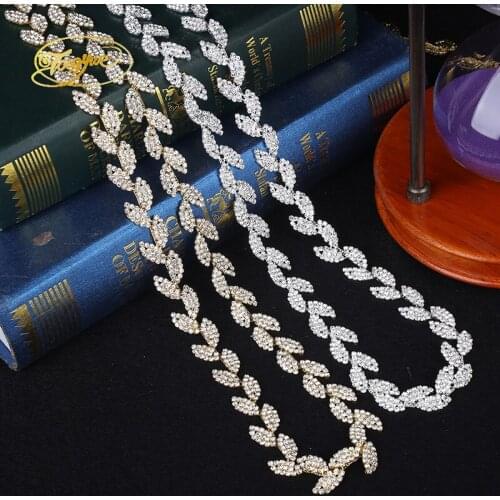 2017 Popular Style 1YD Leaf Zircon Alloy Bags And Suitcases Shoes DIY Sewing embroider Ornament Collocation