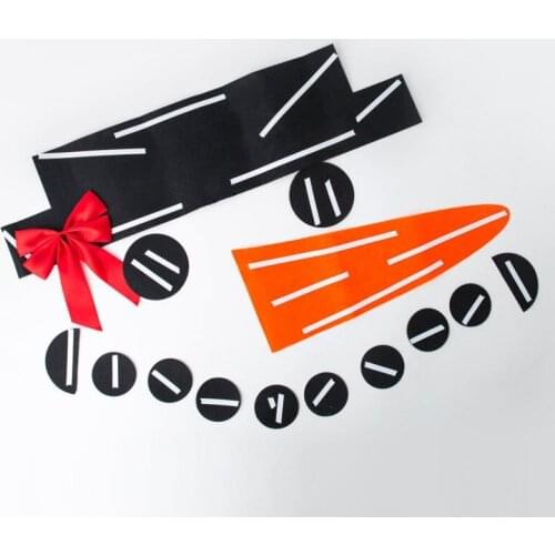 Festive Holiday DIY Christmas Snowman Expression Decoration 16 Piece Set