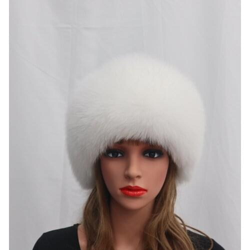 2019 New real fur hat autumn and winter high quality fox leather full apron cap warm and comfortable ladys leather cap
