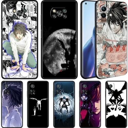 Black Soft Cover For Xiaomi Mi Poco X3 NFC 10T Pro M3 11 Note 10 Lite 9 9T F3 A2 F1 Silicone Phone Case Anime Death Note Fundas