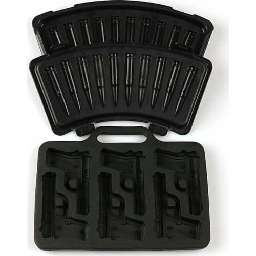 2PCS DIY Ice Cube Mold Gun Bullet Shape Silicone Ice Tray Fruit Ice Cube Cream Maker Kitchen Bar Drinking Accessories