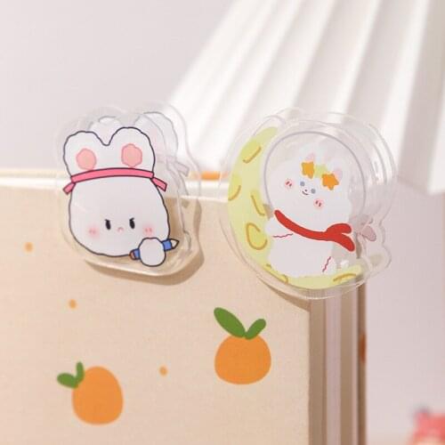 1pc Kawaii Acrylic Cartoon Animals Paper Clip Receipt Storage Handbook Sort Arrange Decoration