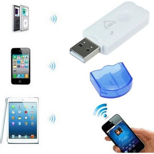 Blue Wireless USB Bluetooth V2.1 Audio Music Receiver Adapter For Car Home Speaker For iphone