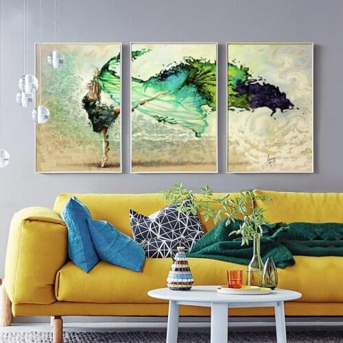 Modern Minimalist Nordic Abstract 3 pcs Dancer Large Art Prints Poster Living Room Home Decor Wall Picture Canvas Painting