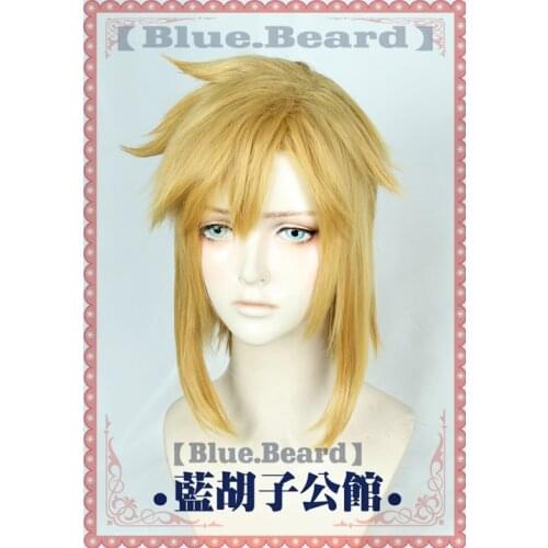 High Quality Link Wig Short Golden Heat Resistant Synthetic Hair Cosplay Costume Wigs + Wig Cap