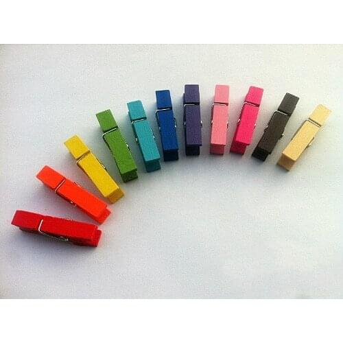 Korea style for polaroid DIY photo wall multicolour wooden clip message clip Clothes Photo Paper Peg Craft DIY Clips