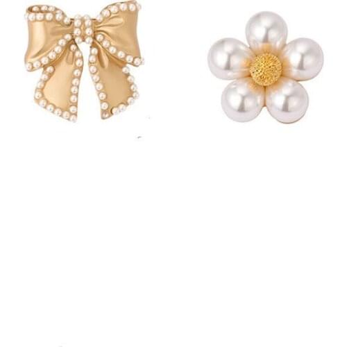 Anti light bowknot Pearl Brooch high-grade silk scarf buckle fashion lovely Brooch suit pin buckle accessories