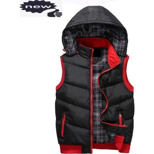 Winter Sleeveless Down Jacket Casual Hooded Vest Fashion Warm Outwear Coat For Men Zipper Lovers Windbreaker Large Size 5XL