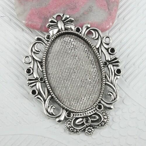 6pcs tibetan silver crown rim cabochon settings/photo frame EF0955