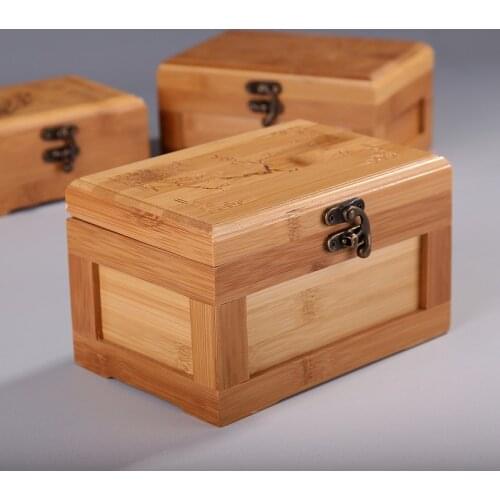 Bamboo Craft Princess Korean Bamboo Jewelry Box Wooden Jewelry Storage Box Small Collection Box Gift Box ZM912
