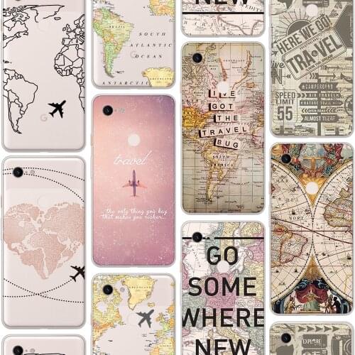 Ciciber Luxury Map Wanderlust Case for Google Pixel 5 4 3 2 XL Soft Silicone Cover for Google Pixel 4a 3a XL Funda Coque Shell