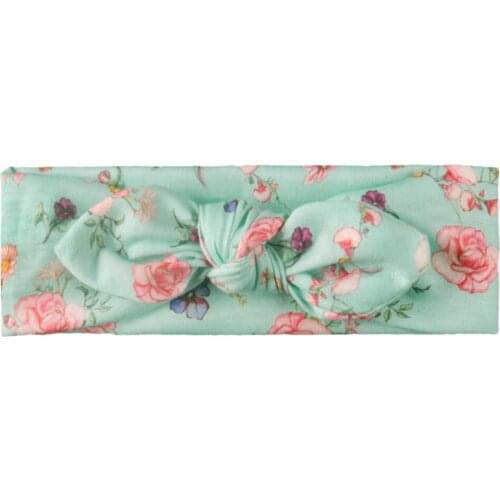 Baby Headband Floral Printed Pink Bows Newborn Baby Girl Headband Hair Accessories Girls Turban Children Bandeau 0-2 Year