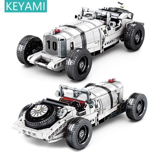 KEYAMI Racing block model Retro Classic Cars Building Block City Technical Supercar Children Kids Toys Christmas Gifts