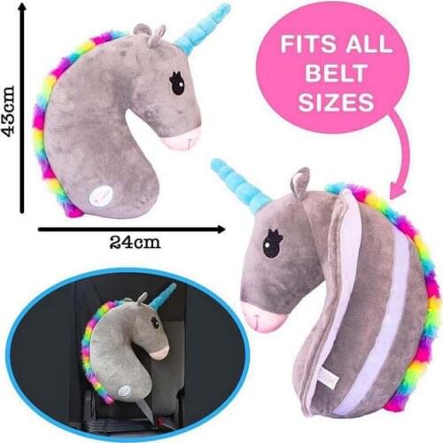 Funny Unicorn Pillow Stuffed Animals Car Seat Belt Cover Plush Toys Kids Pillow Children Waist Cushion Safety Shoulder Pads