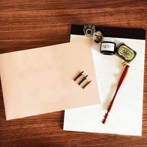 Handmade Rosewood Oblique Calligraphy Dip Pen Set With 3 Nibs 1 Ink Pen Holder Fount Nib Case Copperplate Script Dip Pen