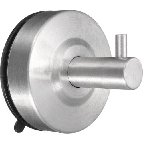 Waterproof Strong Vacuum Suction Cup Hanger Stainless Steel Wall Hook Bathroom Silver