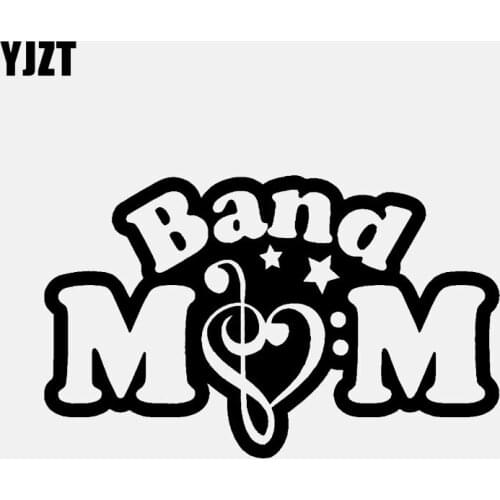 YJZT 13.5CM*8.4CM Band Mom And Star Car Sticker Vinyl Decal Black/Silver C3-0664