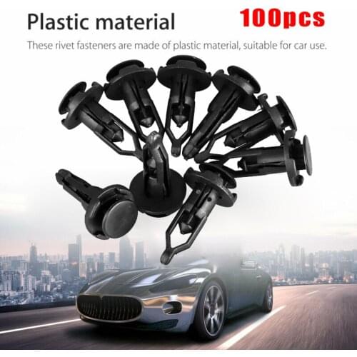 100pcs Bumper Clips Retainer Black Car Fender For Toyota Lexus Scion 52161-02020 Plastic Accessories