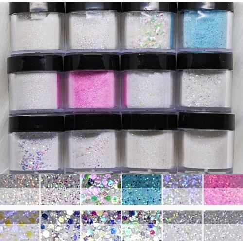 12Colors Acrylic Powder Diamond Dip Nail Glitter 2 in 1 Acrylic/Dip Powder 10ml/Jar Diamond Sparkle Acrylic Powder For Nail