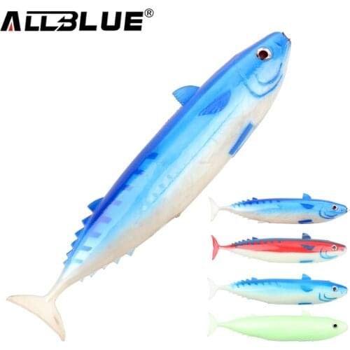 ALLBLUE Ocean Boat Tuna Trolling Fishing Lure 21cm 135g Luminous Spanish Mackerel Big Game Rubber Soft Lure Coat Fishing Tackle