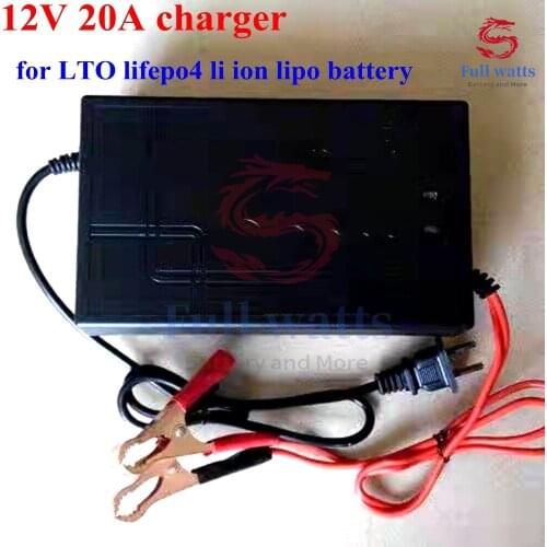 12V 20A fast smart charger Lithium titanate 5S 14V LTO 3S 11.1V li ion 4s 14.6v for 12V 20ah 15ah 100AH 200AH battery pack
