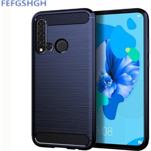 Carbon Fiber Cover For Huawei P20 Lite 2019 Case Rubber Silicone Phone Cases For Huawei Nova 5i Back Case