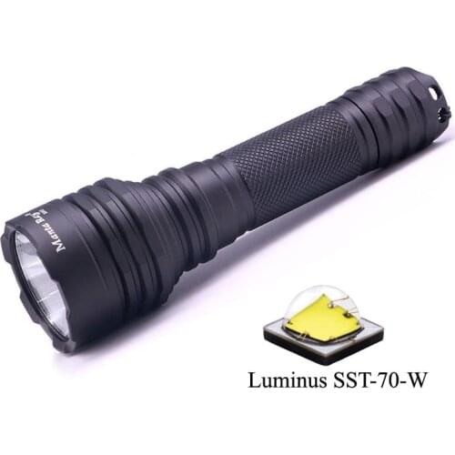 Black Manta Ray M45 LED Flashlight Torch with Luminus SST70,Copper DTP Board and Ar-coated Glass Lens Inside