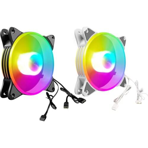 COOLMOON 12cm 5V PWM PC Case Cooling Fan Addressable ARGB CPU Radiator Heatsink for Desktop Computer PC Case