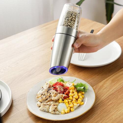 Electric Pepper Mill Stainless Steel Automatic Gravity Induction Salt and Pepper Grinder Kitchen Spice Grinder Tools For Herb