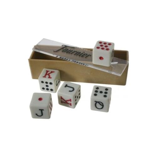 Poker dice for card game. Measurements: 1,5 cm