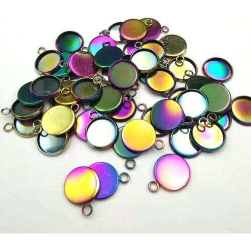 30Pcs/Lot Stainless Steel Round Base Settings Dome Cabochon DIY Jewelry Settings