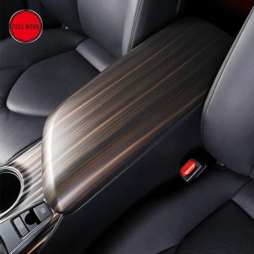 ABS Chrome Car Styling Armrest Box Cap Cover Protective Shell Decoration Cap for 8th Camry 2018 Interior Moudlings Accessories