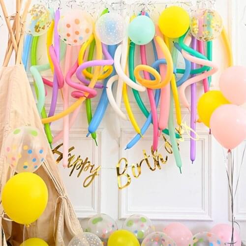 Macaron Strip Metal balloons DIY birthday Wedding party decoration Long Magic Balloon baby shower Color Shaped ball Christmas