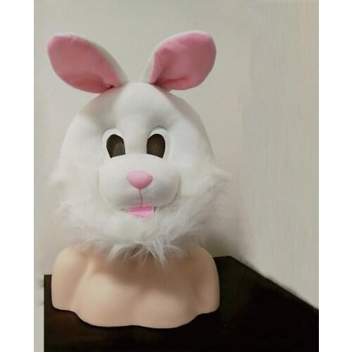 Hot Sale Easter Bunny Mascot Headgear Mask Cartoon Rabbit Head Cosplay Halloween Dress Up Party Mask Mascot Accessories