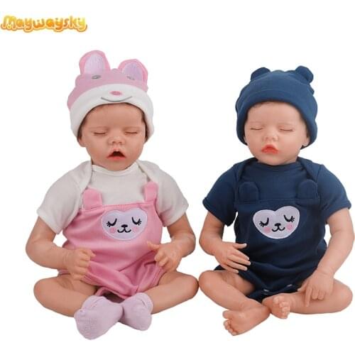 Maywaysky 2pcs/Set Alive Twin Bebe Reborn Kit Realistic 17" Newborn Boy & Girl Baby Doll For Kid Gift