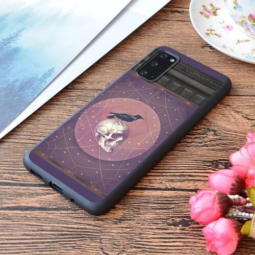For Samsung Galaxy Crow And Skull Collage Print Soft Matt Phone Case
