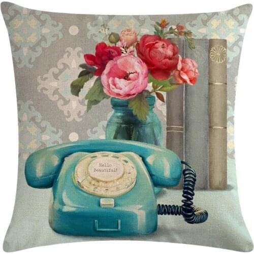 Customized digital printed linen cotton cushion cover decorative pillow