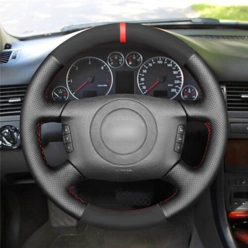 DIY Anti-Slip Wear-Resistant Steering Wheel Cover For Audi A2 (8Z) A6 (C5) Avant A8 (D2) S4 2003 04-05 Car Interior Decoration