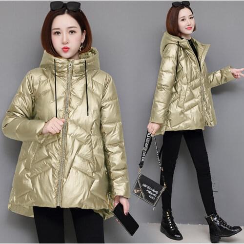 2021 New Winter Jacket Women Coat Parkas Zipper Hooded Casual Overcoat Warm Cotton Padded Jacket Parka Female Outwear e155