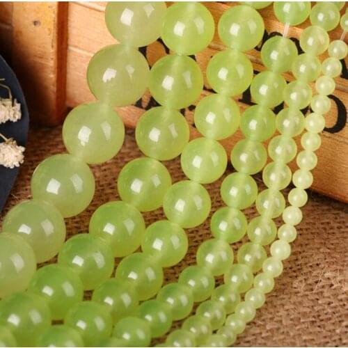 Wholesale Natural white marble additive colour Beads Apple Green beads Jewelry Bracelet beads Accessories