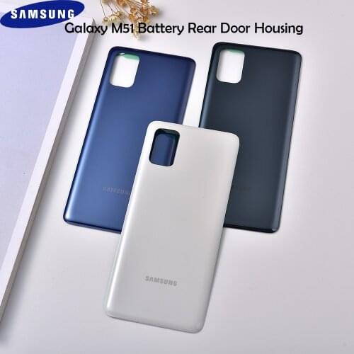 Original Samsung M51 Rear Door Case Replace Back Housing For Galaxy m51 Repair Part Battery Cover Panel Shell With Logo And Glue